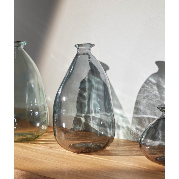 Mėlynos spalvos iš perdirbto stiklo vaza (aukštis 36 cm) Brenna – Kave Home-image-1