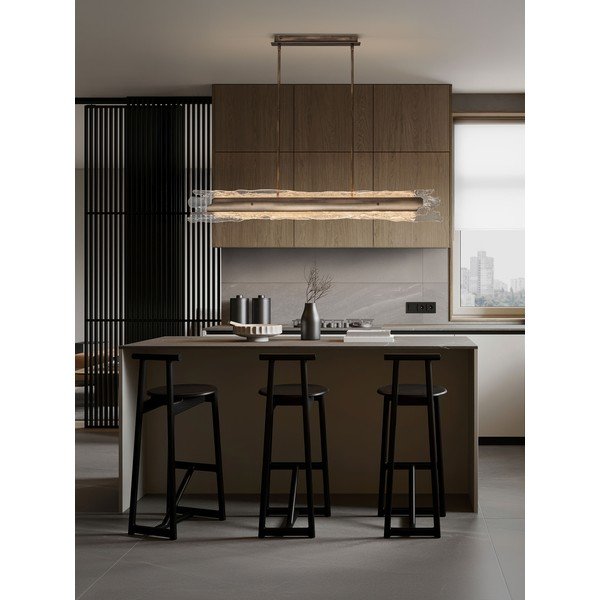 Žalvario spalvos iš plieno kabantis šviestuvas LED su pritemdymo funkcija su stiklo gaubtu Velar – Nova Luce-image-4