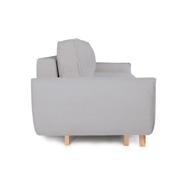 Šviesiai pilkos spalvos sulankstoma/su sandėliavimo vieta sofa iš kordinio velveto 218 cm Tori – Bonami Selection-image-4