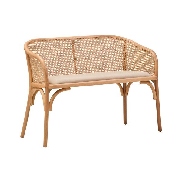 Natūralios spalvos paminkštinto audinio suolas Cebu – Premier Housewares