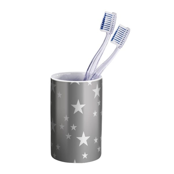 Wenko Stella pilkas keraminis dantų šepetėlio puodelis