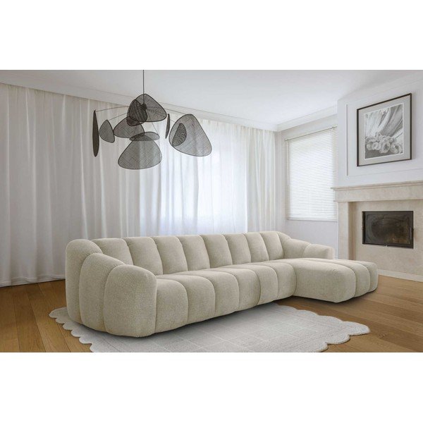 Smėlio spalvos kampinė sofa (su dešiniuoju kampu/su gultu) Shell – Miuform-image-1