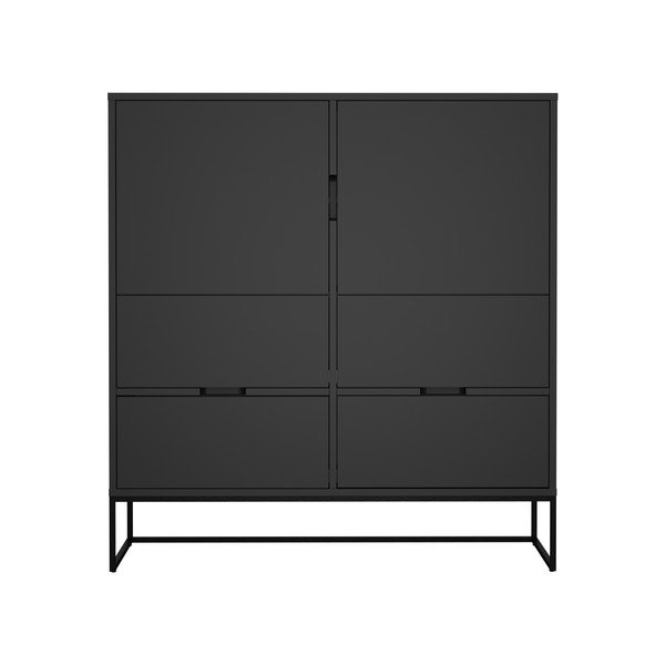 Juoda komoda su 4 stalčiais Tenzo Lipp