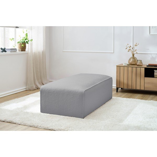 Šviesiai pilkos spalvos iš boucle modulinė taburetė Megeve – Bobochic Paris-image-4