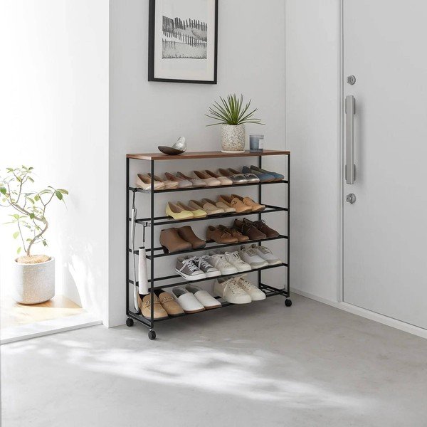 Juodos spalvos iš metalo batų lentyna 90,5x87x26 cm Tower – YAMAZAKI-image-4