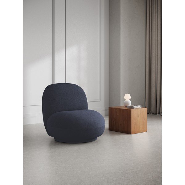 Iš boucle krėslas tamsiai mėlynos spalvos Chuck – Micadoni Home-image-1