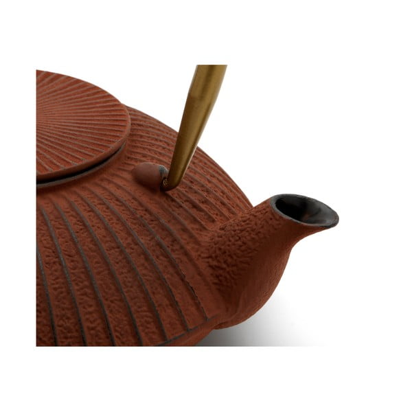 Iš ketaus arbatinukas šviesiai raudonos spalvos 1,1 l Linhai – Bredemeijer-image-1