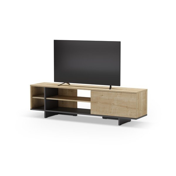 TV spintelė natūralios spalvos iš ąžuolo 160x44 cm Cequoia – Marckeric-image-4