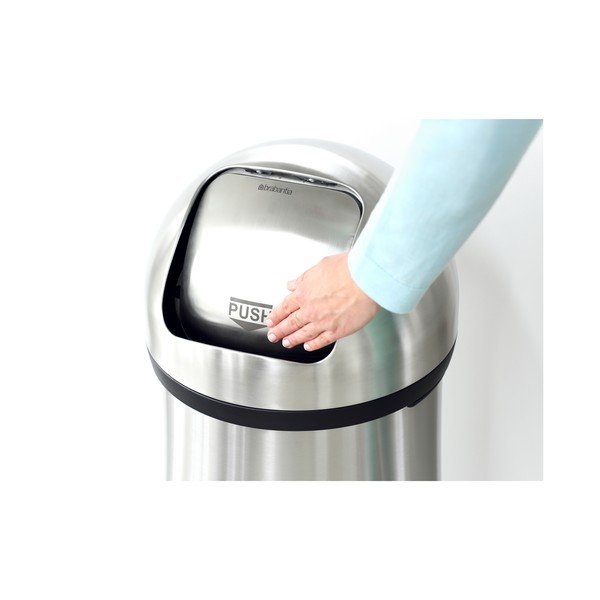 Iš plieno šiukšliadėžė matinės sidabrinės spalvos 60 l Push Bin – Brabantia-image-4