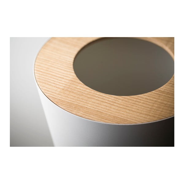 Baltos spalvos/natūralios spalvos iš plieno šiukšliadėžė biurui 10 l Rin – YAMAZAKI-image-3