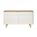 Žema balta komoda iš ąžuolo medienos Unique Furniture Amalfi