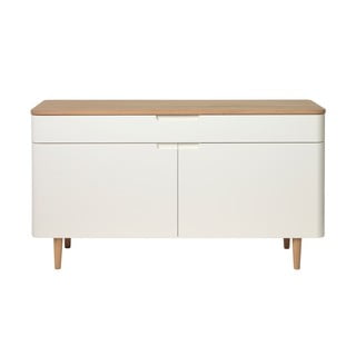 Žema balta komoda iš ąžuolo medienos Unique Furniture Amalfi