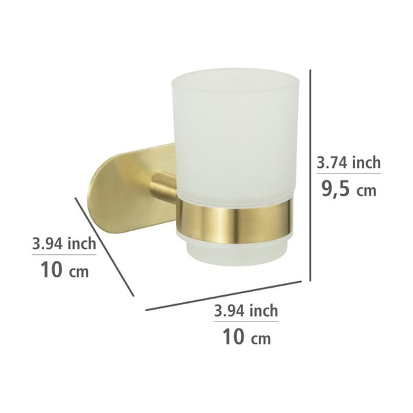 Klijuojamas iš stiklo dantų šepetėlio indas auksinės spalvos Orea Gold – Wenko-image-3