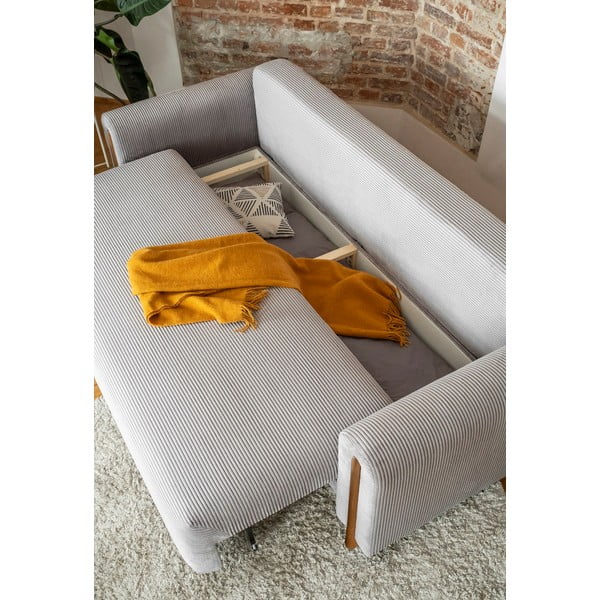 Šviesiai pilkos spalvos iš kordinio velveto sulankstoma/su sandėliavimo vieta sofa 244 cm Arcadova – ELTAP-image-4