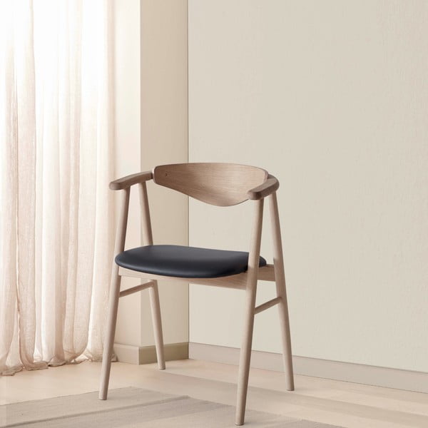 Juodos/natūralios odos valgomojo kėdė Traditional - Hammel Furniture-image-1