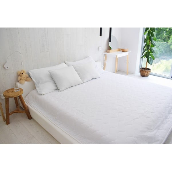 Iš muslino dygsniuota lovatiesė baltos spalvos 210x240 cm Plain Muslin – Butter Kings-image-2
