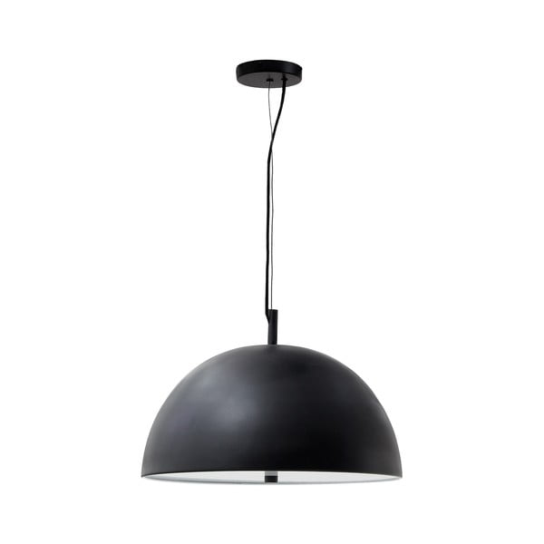 Juodos spalvos kabantis šviestuvas ø 39,5 cm su metaliniu gaubtu Catlar – Kave Home