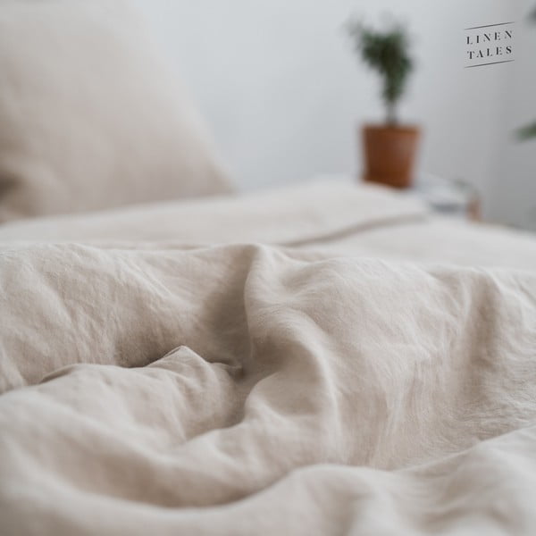 Iš kanapių pluošto dvigulis antklodės užvalkalas smėlio spalvos 200x200 cm – Linen Tales-image-2