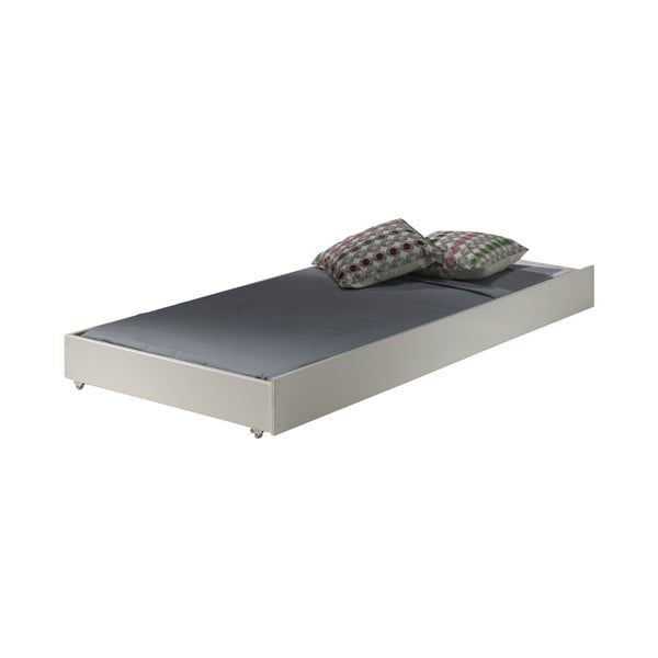 Dviauktė/ištraukiama iš pušies masyvo vaikiška lova baltos spalvos su sandėliavimo vieta 90x200 cm PINO – Vipack-image-4