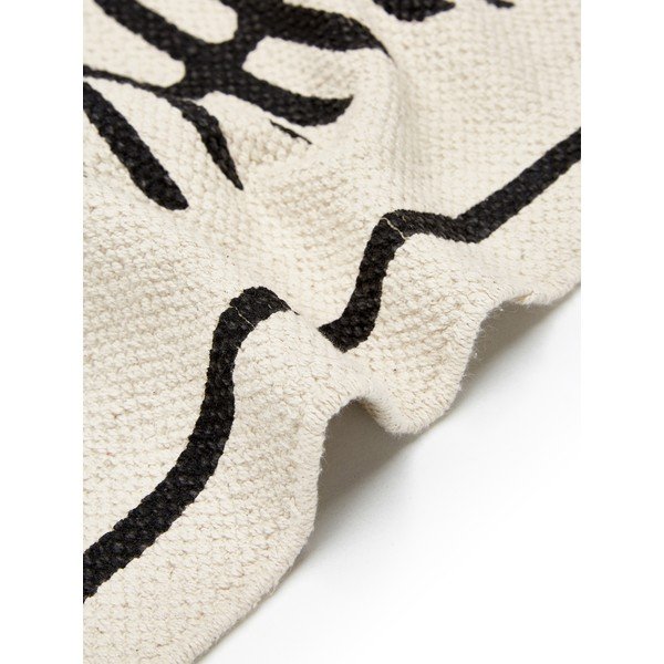 Smėlio ir juodos spalvos rankomis austas medvilninis kilimėlis Westwing Collection Rita, 70 x 140 cm-image-2