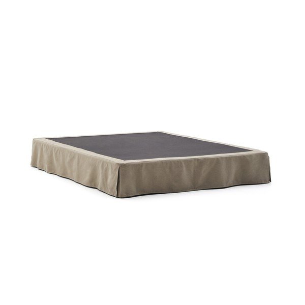Taupe spalvos dvigulė lova audiniu dengta be galvūgalio 180x200 cm Jaira – Kave Home