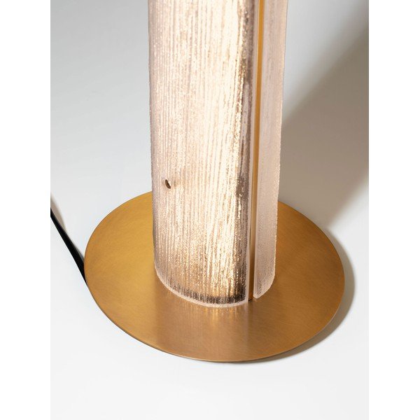 Žalvario spalvos iš metalo stalinis šviestuvas LED (aukštis 40 cm) su stiklo gaubtu Gloree – Nova Luce-image-3