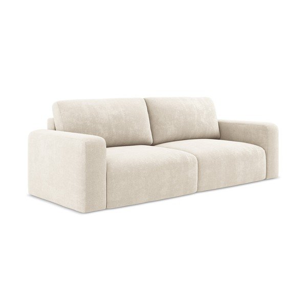 Kreminės spalvos sulankstoma/su sandėliavimo vieta sofa iš šenilinio audinio 252 cm Kona – Makamii-image-2