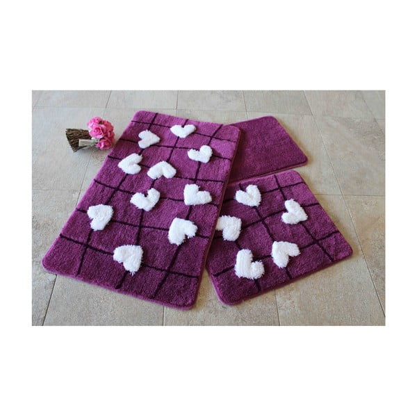 3 vonios kambario kilimėlių rinkinys "Violet Soft
