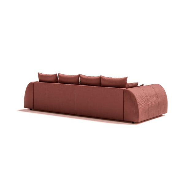 Raudonos plytų spalvos iš kordinio velveto sofa 310 cm Vanessa – Ropez-image-2