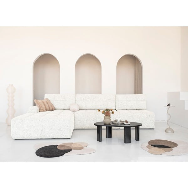 Kreminės spalvos sulankstoma/su sandėliavimo vieta modulinė kampinė sofa (su kairiuoju kampu) Lulu – Miuform-image-1