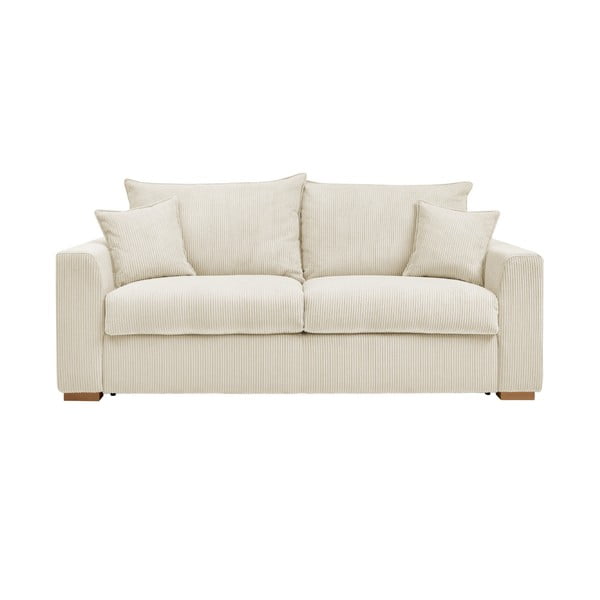 Iš kordinio velveto sulankstoma sofa kreminės spalvos 225 cm Augustin – Bobochic Paris