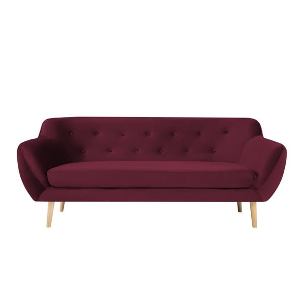 Tamsiai raudonos spalvos trijų vietų sofa Mazzini Sofas Amelie