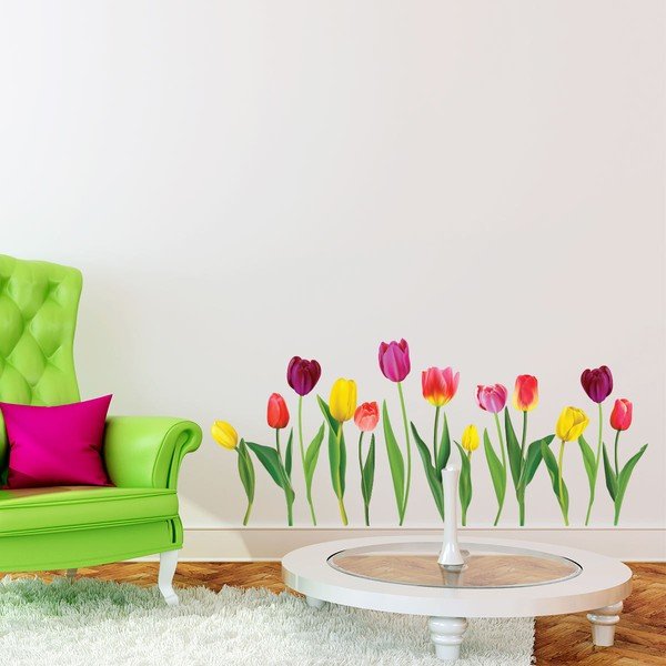 Sienų lipdukų rinkinys Ambiance Tulips-image-1