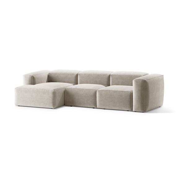 Smėlio spalvos kampinė sofa (su kairiuoju kampu/su gultu) Bergamo – Cosmopolitan Design-image-2