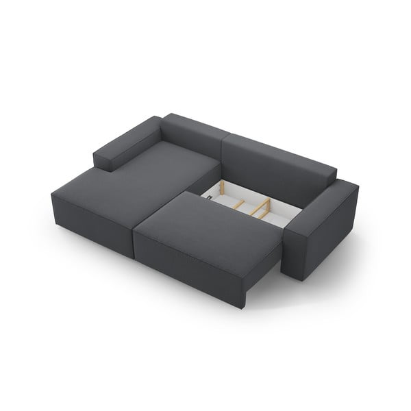 Sulankstoma kampinė sofa tamsiai pilkos spalvos (su kairiuoju kampu) Jodie – Micadoni Home-image-4