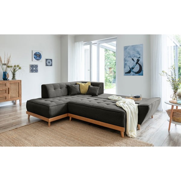 Tamsiai pilka kampinė sofa Miuform Dazzling Daisy L, kairysis kampas-image-4