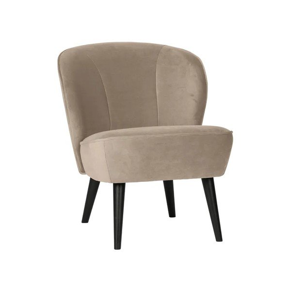 Krėslas smėlio spalvos iš velveto Sara – WOOOD