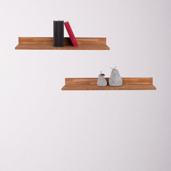 Iš ąžuolo masyvo sieninė lentyna natūralios spalvos paveikslėliams 60 cm Kalle – Interia Home & Living-image-1