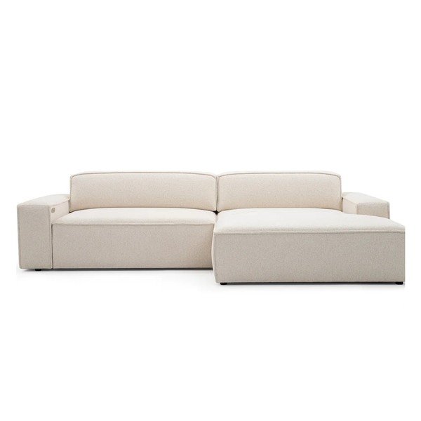 Smėlio spalvos sulankstoma/ar elektrisko sēdekļa regulēšanu kampinė sofa (su dešiniuoju kampu) Abel – Bobochic Paris