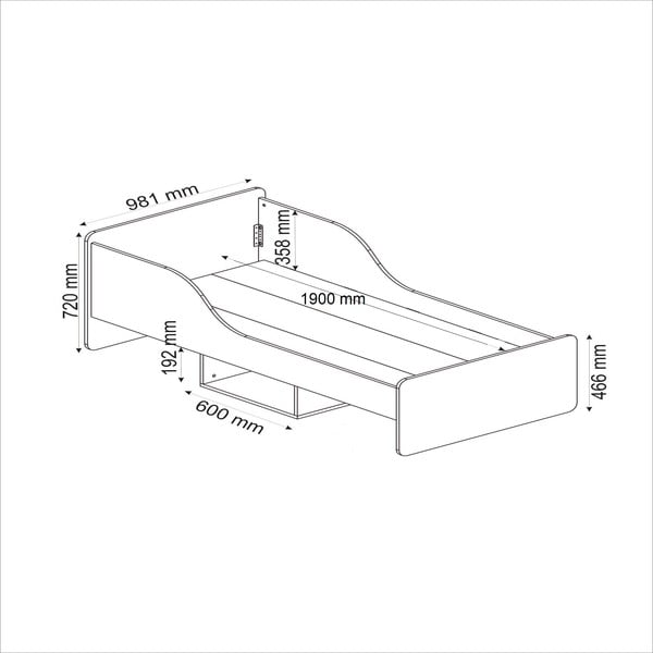 Viengulė lova natūralios spalvos su sandėliavimo vieta 90x190 cm Evren – Kalune Design-image-4