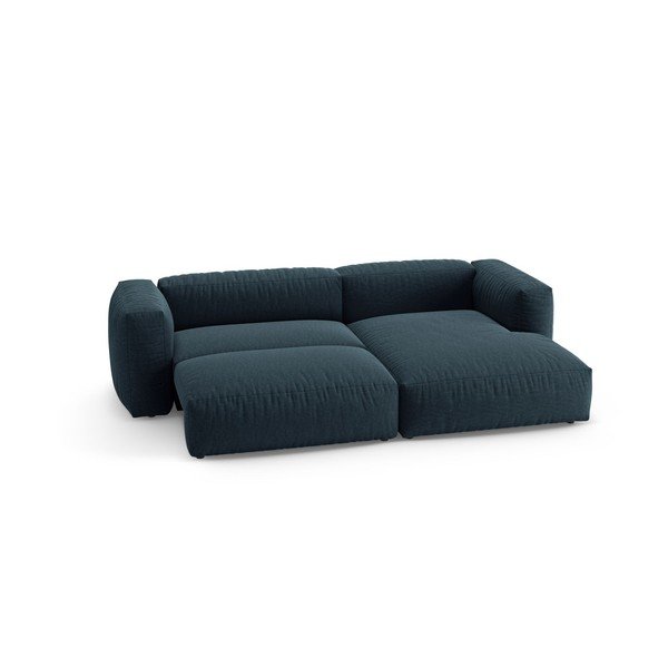 Tamsiai mėlynos spalvos sulankstoma modulinė kampinė sofa (su dešiniuoju kampu/su gultu) – Micadoni -image-3