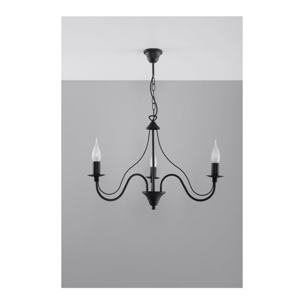 Juodos spalvos iš metalo kabantis šviestuvas ø 60 cm Fiorano – Sollux-image-2