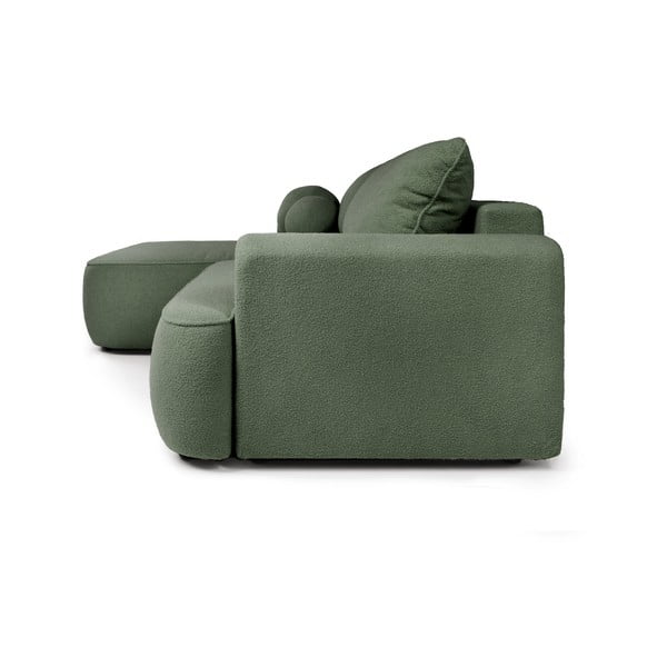 Iš boucle sulankstoma kampinė sofa žalios spalvos (su kairiuoju kampu) Quinoa – Bonami Selection-image-3