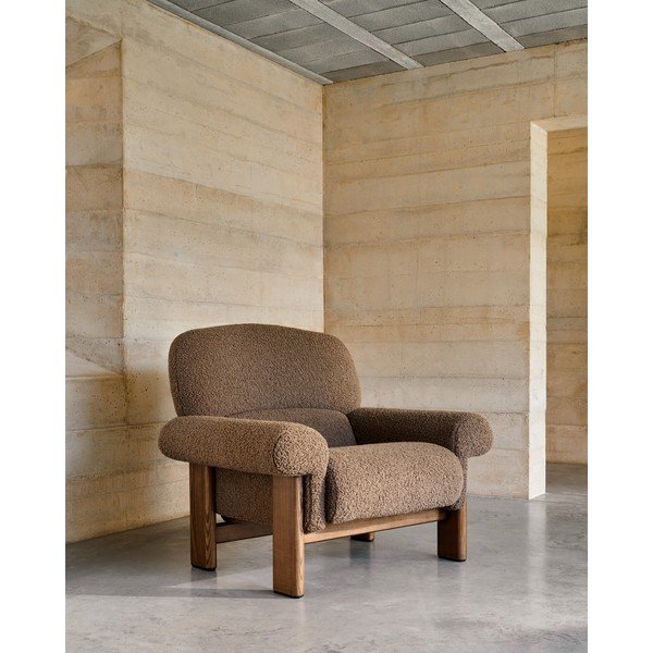 Rudos spalvos iš boucle krėslas Nema – Kave Home-image-1
