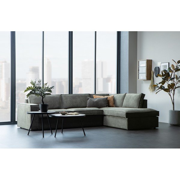 Tamsiai žalia kampinė sofa WOOOD Freddie, dešinysis kampas-image-1