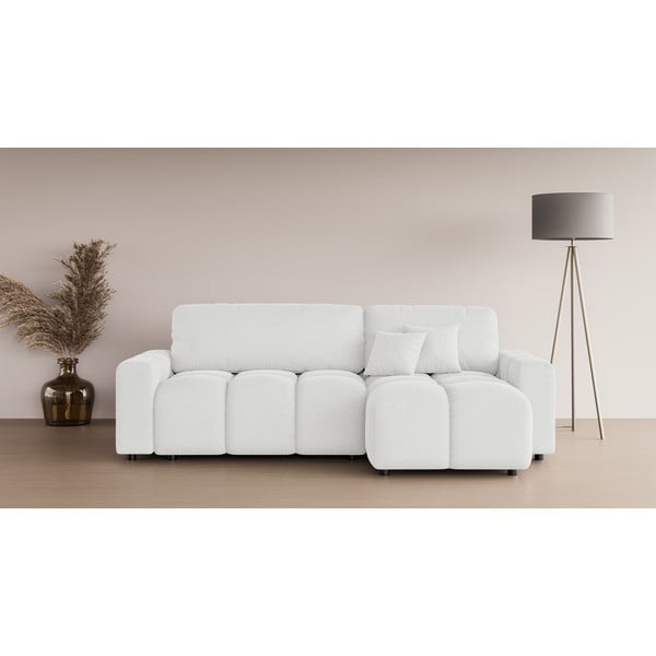 Sulankstoma kampinė sofa baltos spalvos (kintama) Luki – Ropez-image-1