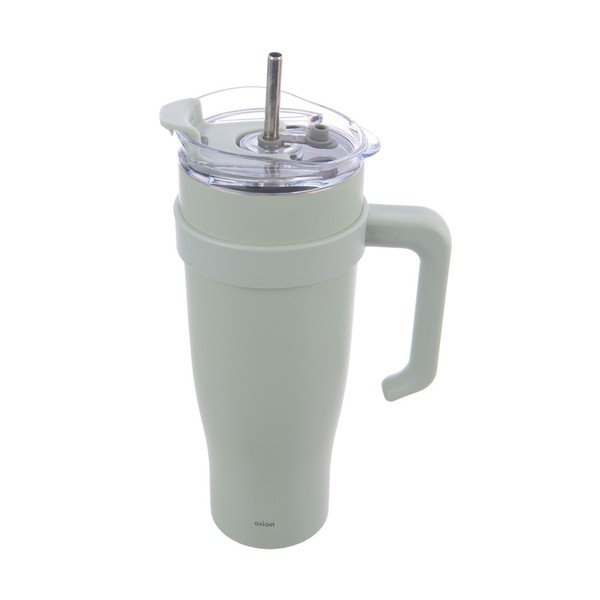 Šalavijo spalvos termo puodelis su šiaudeliu  1,2 l Termo – Orion