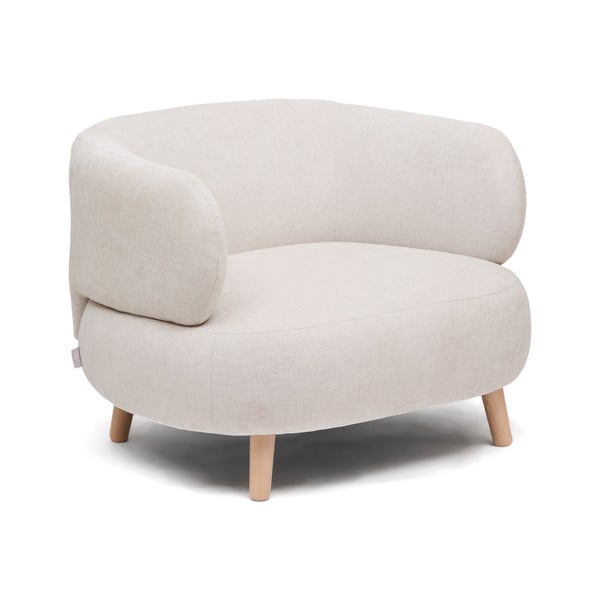 Smėlio spalvos iš šenilinio audinio krėslas Luisa – Kave Home