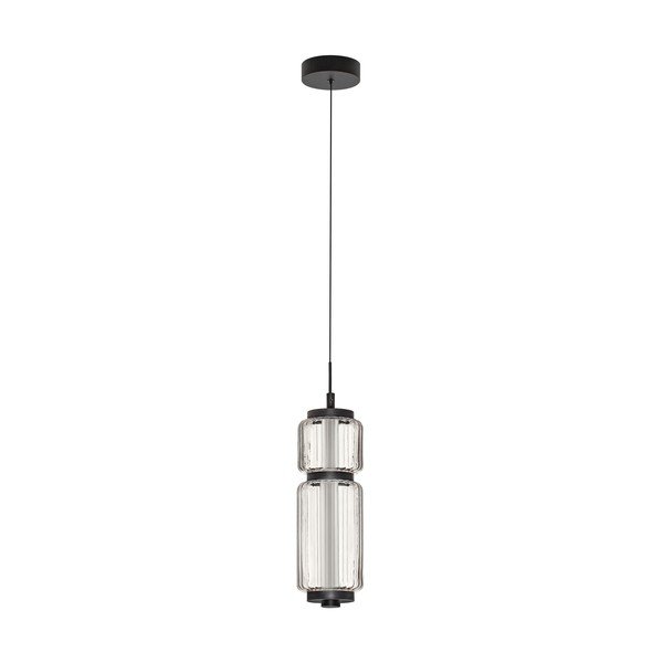 Matinės juodos spalvos iš stiklo kabantis šviestuvas LED ø 12 cm Liesa – Nova Luce