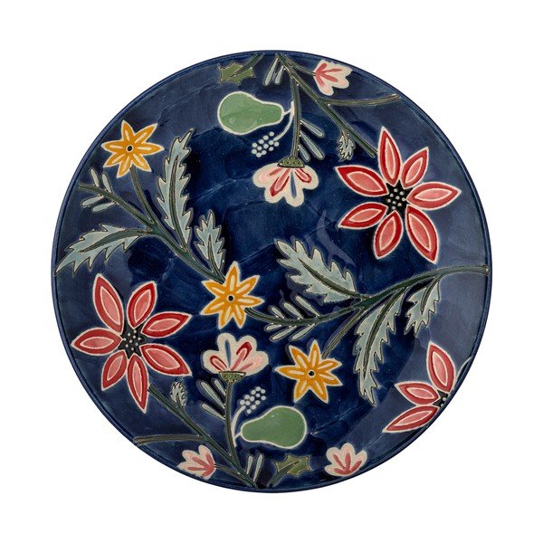 Tamsiai mėlynos spalvos desertinės iš akmens masės lėkštės 4 vnt. ø 20,5 cm Meredith – Bloomingville